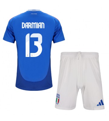 Italien Matteo Darmian #13 Hemmakläder Barn EM 2024 Kortärmad (+ Korta byxor)